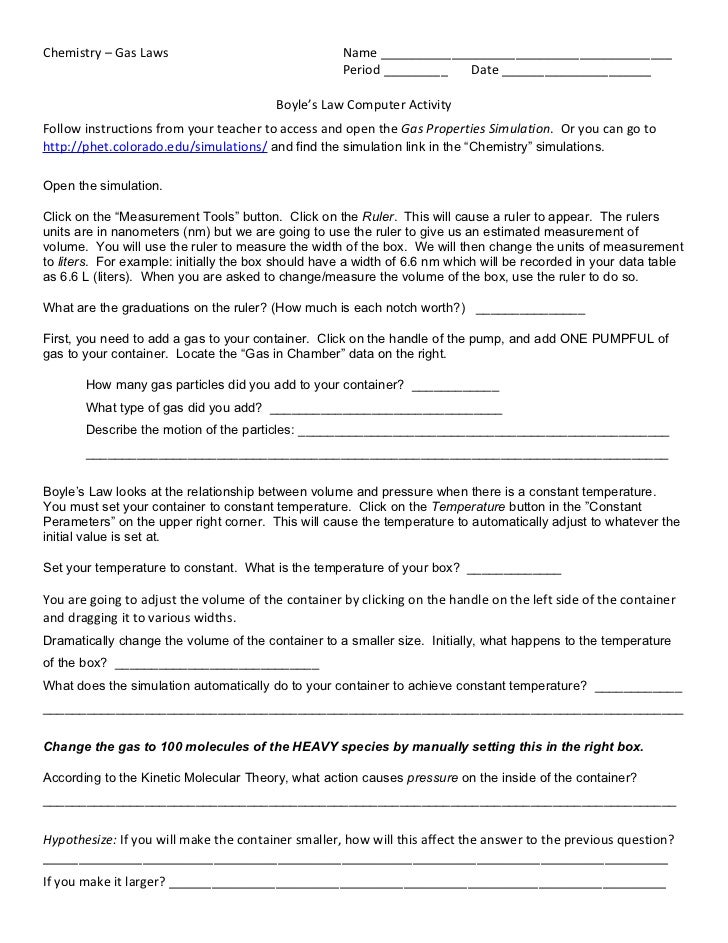 Boyles law computer activity