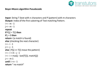 Boyre Moore Algorithm | Computer Science | PPT