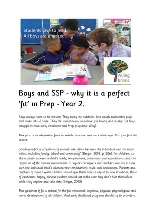 Boys and SSP - The Speech Sound Pics Approach to Reading and Spelling 
