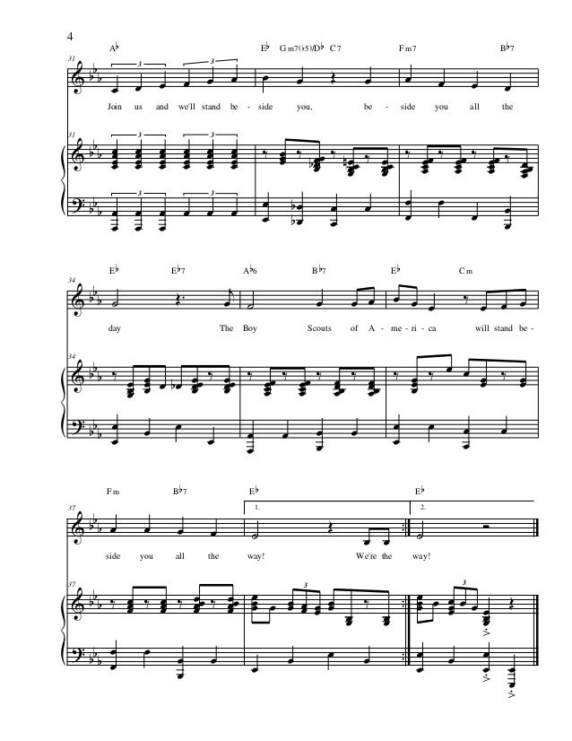 Boy Scouts Of America March For Piano And Voice