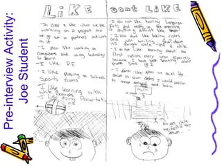 Pre-interview Activity:
     Joe Student
 