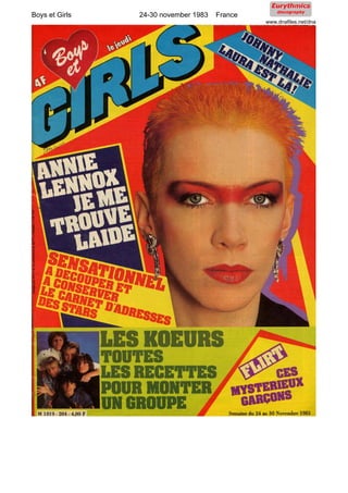 Boys et Girls   24-30 november 1983   France
                                               www.dnafiles.net/dna
 