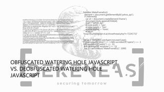 DETECTING WATERING HOLES THROUGH ARTIFICIAL
INTELLIGENCE - DEKENEAS
- - detecting the watering hole in post exploitation s...