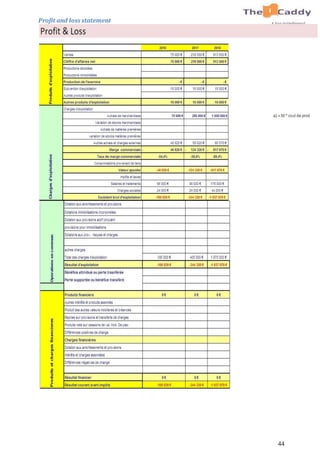 44
Profit and loss statement
 