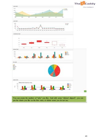 49
You can create the number of “tabs” you like. And with some “clicked slipped”, you can
put the charts you like as the first ones, or delete some you do not use.
 