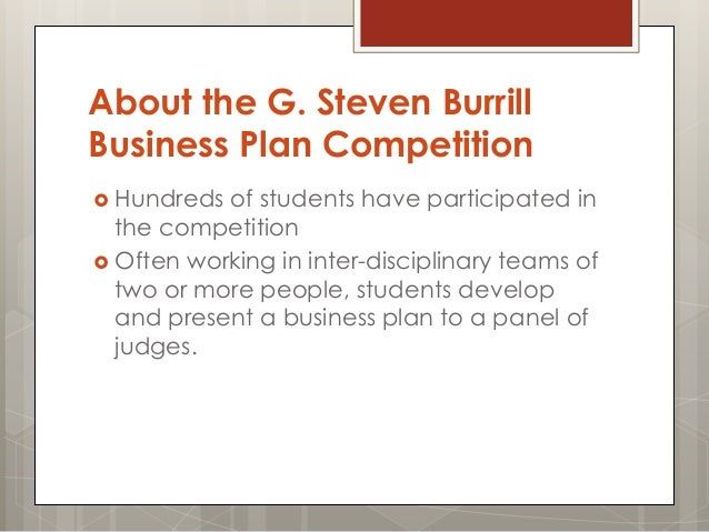 Steven burrill business plan competition