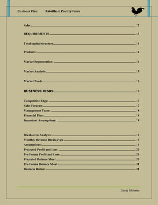 Business Plan Poultry Industry | DOCX