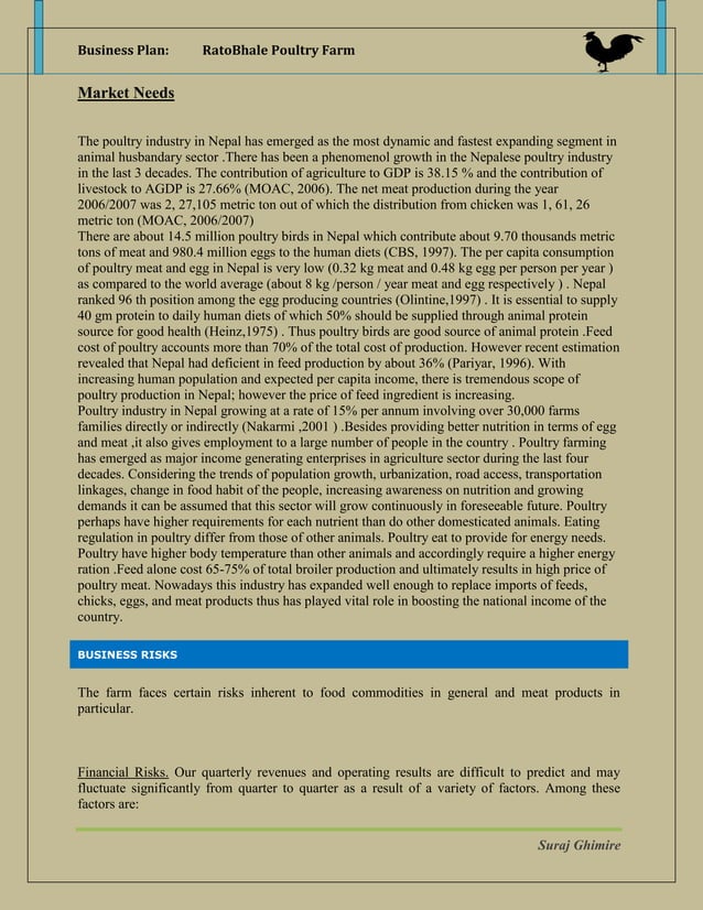 Business Plan Poultry Industry PDF