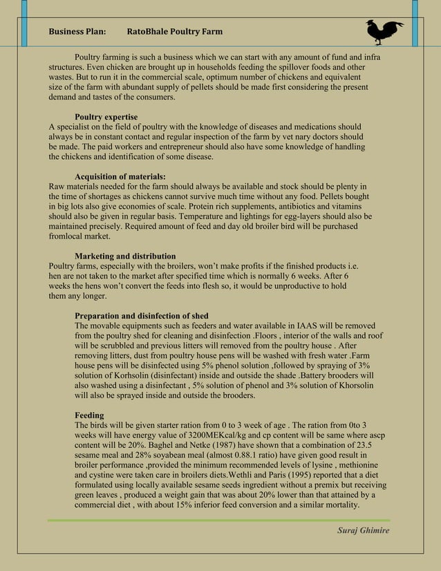 Business Plan Poultry Industry PDF