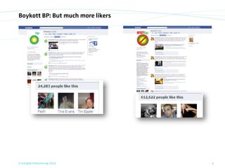 Boykott BP: But much more likers




© orange8 interactive ag, 2010     6
 