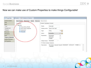 Now we can make use of Custom Properties to make things Configurable!




47   © 2013 IBM Corporation
 