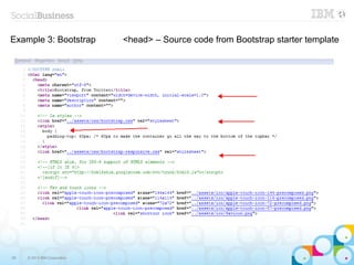 Example 3: Bootstrap          <head> – Source code from Bootstrap starter template




59   © 2013 IBM Corporation
 