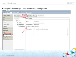 Example 3: Bootstrap          make the menu configurable ...




68   © 2013 IBM Corporation
 