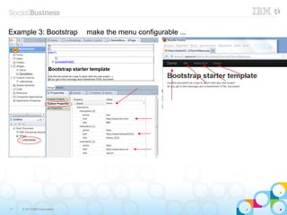 Example 3: Bootstrap          make the menu configurable ...




71   © 2013 IBM Corporation
 