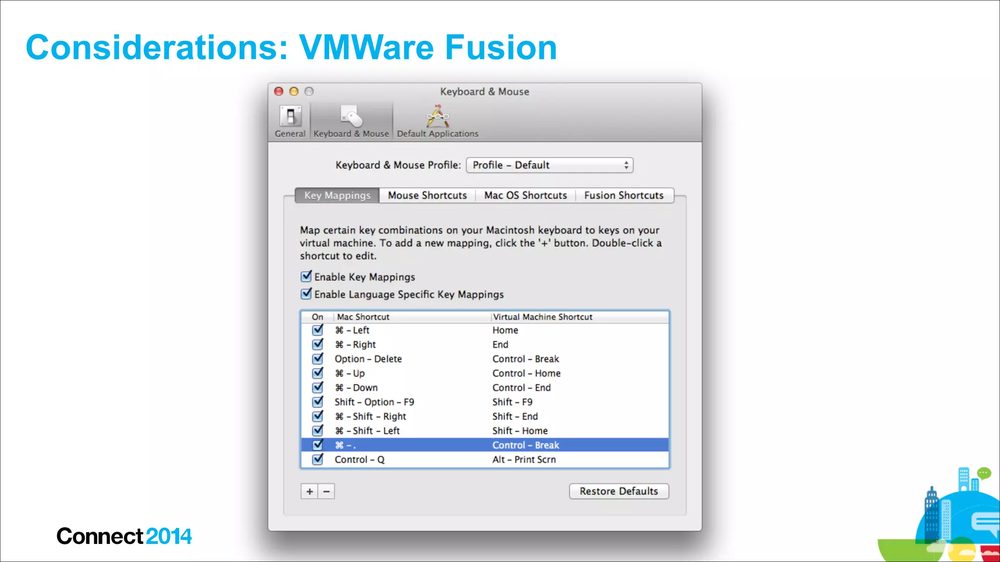 Considerations: VMWare Fusion

 
