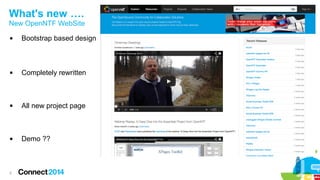 What's new ….

New OpenNTF WebSite


Bootstrap based design



Completely rewritten



All new project page



Demo ??

5

 