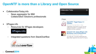 OpenNTF is more than a Library and Open Source




CollaborationToday.info
–
News aggregator for IBM
Collaboration Solutions professionals
XPages.info
–
Resources for XPages developers

–

8

Integrated questions from StackOverflow

 