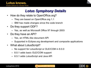 BP214 IBM Lotus Symphony : Finally, A Developer's Friend | PDF