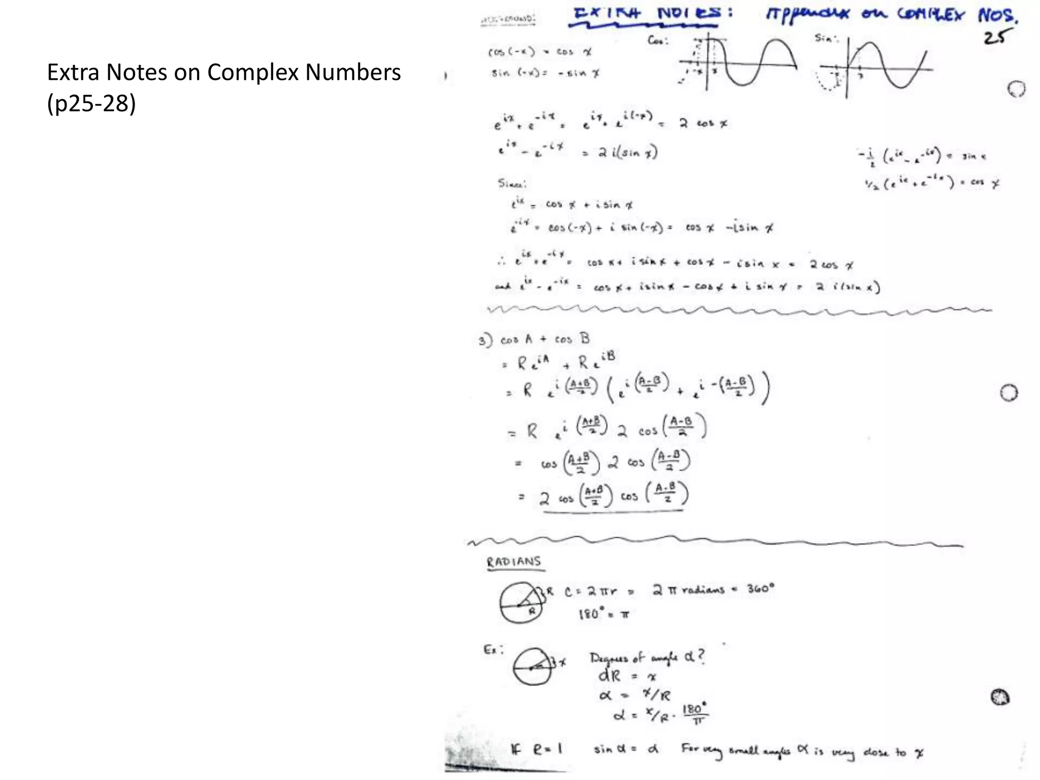 Extra Notes on Complex Numbers(p25-28)