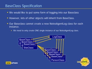 BaseClass Specification
  We would like to put some form of logging into our Baseclass

  However, lots of other objects w...