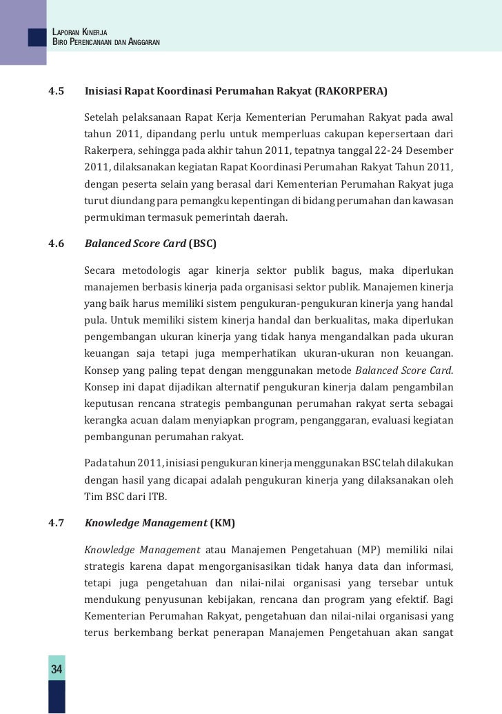 Laporan Kinerja Biro Perencanaan dan Anggaran Kementerian 