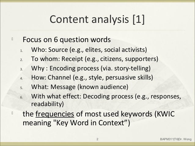 Content Discourse Analysis