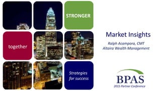 STRONGER
together
Strategies
for success
2015 Partner Conference
Market Insights
Ralph Acampora, CMT
Altaira Wealth Management
 