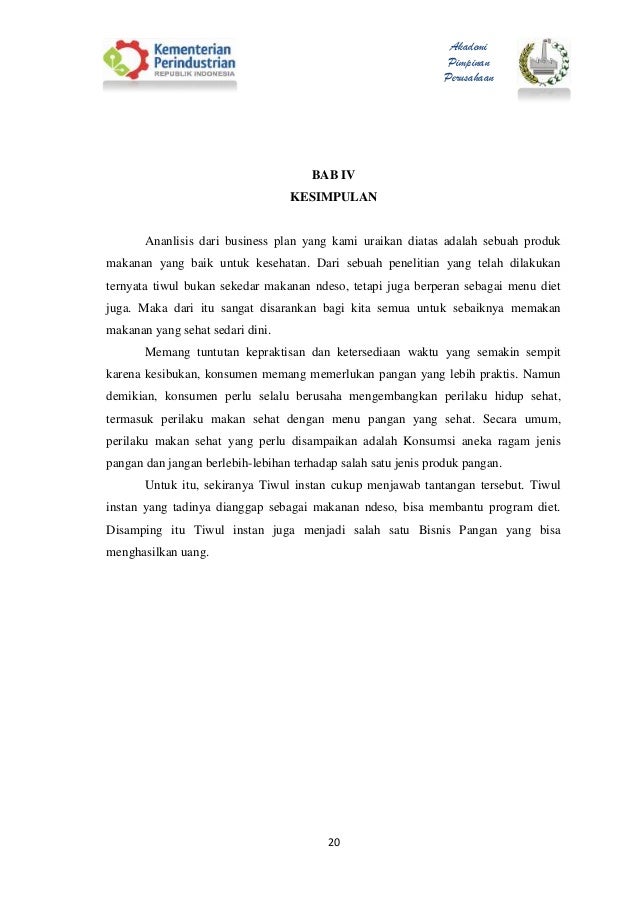 Bisnis Plan Bodini Menjadikan Tiwul Makanan Yang Berkelas