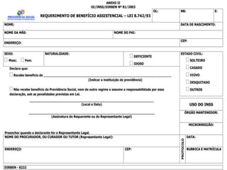 BPC – Benefício de Prestação Continuada 
 