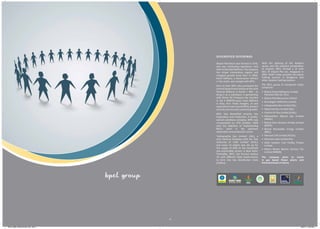 DIVERSIFIED OFFERINGS

                                                    Bharat Petroleum was formed in 1976,      With the opening of the Aviation
                                                    and was conducting operations only        sector, and the resultant privatisation
                                                    with its Mumbai Refinery. The company     of airports, BPCL formed a JV with
                                                    has shown tremendous organic and          M/s. ST Airport Pte Ltd., Singapore in
                                                    inorganic growth since then. In 2006,     2007. BSSPL today provides into-plane
                                                    Kochi Refinery, a stand-alone refinery    fuelling services in Bengaluru and
                                                    in the south, was merged with BPCL.       other Aviation fuelling stations.

                                                    Prior to that, BPCL also purchased the    The BPCL group of companies today
                                                    Central Government shares of the Joint    comprises:
                                                    Venture Refinery in Assam – NRL - to      • Bharat Oman Refineries Limited
                                                    bring it as a subsidiary. A partnership     Petronet LNG Ltd. (PLL)
                                                    with Oman Oil Company has resulted        • Bharat PetroResources Limited
                                                    in the 6 MMTPA grass roots Refinery       • Numaligarh Refineries Limited
                                                    in Bina, M.P. These mergers, JV and
                                                    acquisitions have assured BPCL product    • Indraprastha Gas Limited (IGL)
                                                    security and ensured sustained growth.    • Sabarmati Gas Limited (SGL)
                                                                                              • Central UP Gas Limited (CUGL)
                                                    BPCL also diversified recently into
                                                    Exploration and Production. A wholly-     • Maharashtra Natural Gas Limited
                                                    owned subsidiary company, BPRL was          (MNGL)
                                                    incorporated on 17th October, 2006        • Bharat Stars Services Private Limited
                                                    with the objective of implementing          (BSSPL)
                                                    BPCL’s plans in the upstream              • Bharat Renewable Energy Limited
                                                    exploration and production sector.          (BREL)
                                                    ‘Indraprastha Gas Limited’ (IGL), a       • Petronet CCK Limited (PCCKL)
                                                    Joint Venture Company with the ‘Gas       • Petronet India Limited (PIL)
                                                    Authority of India Limited’ (GAIL),       • Delhi Aviation Fuel Facility Private
                                                    and some oil majors was set up for          Limited
                                                    the supply of CNG to the household        • Matrix Bharat Marine Services Pte
                                                    and automobile sectors in New Delhi.        Limited (MBMS)
                                                    Thereafter, BPCL has formed various
                                                    JVs with different State Governments      The company plans to invest
                                                    to form City Gas Distribution Units       in gas based Power plants and
                                                    (CGDUs).                                  Petrochemicals in future.




                                  BPCL group




                                               21



BPCL-030611-BROCHURE.indd 20-21                                                                                                   18/07/11 3:26 PM
 