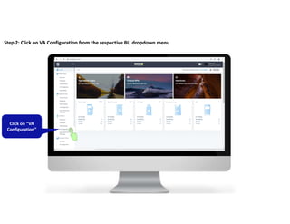Step 2: Click on VA Configuration from the respective BU dropdown menu
Click on “VA
Configuration”
 