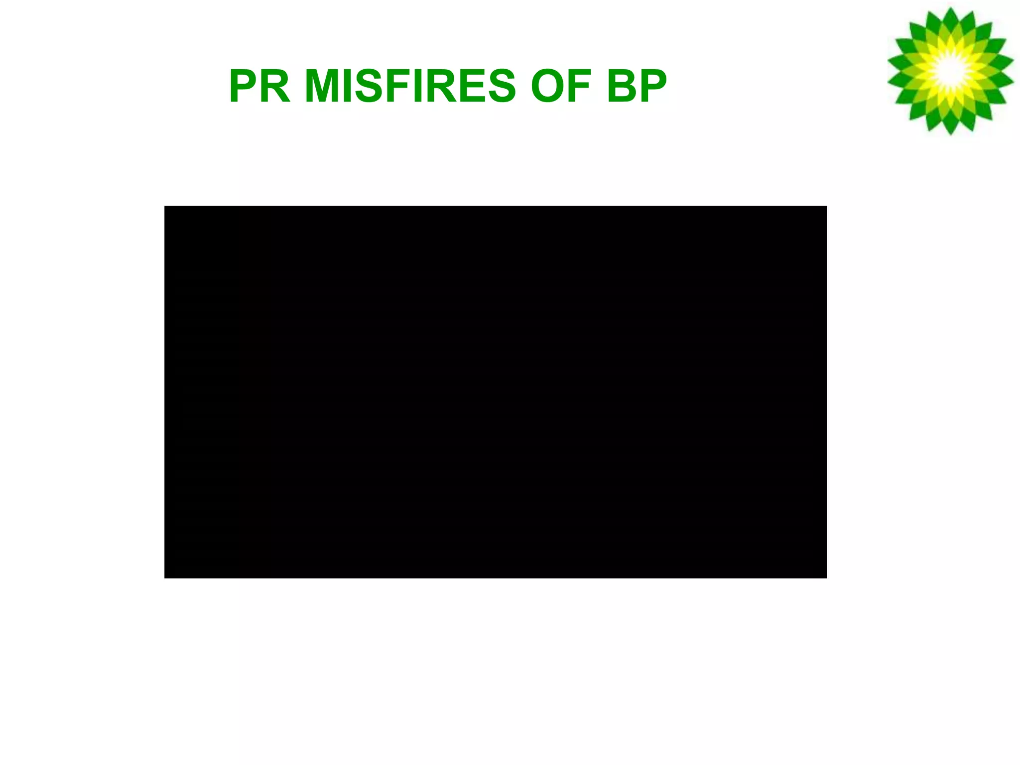 PR MISFIRES OF BP
 