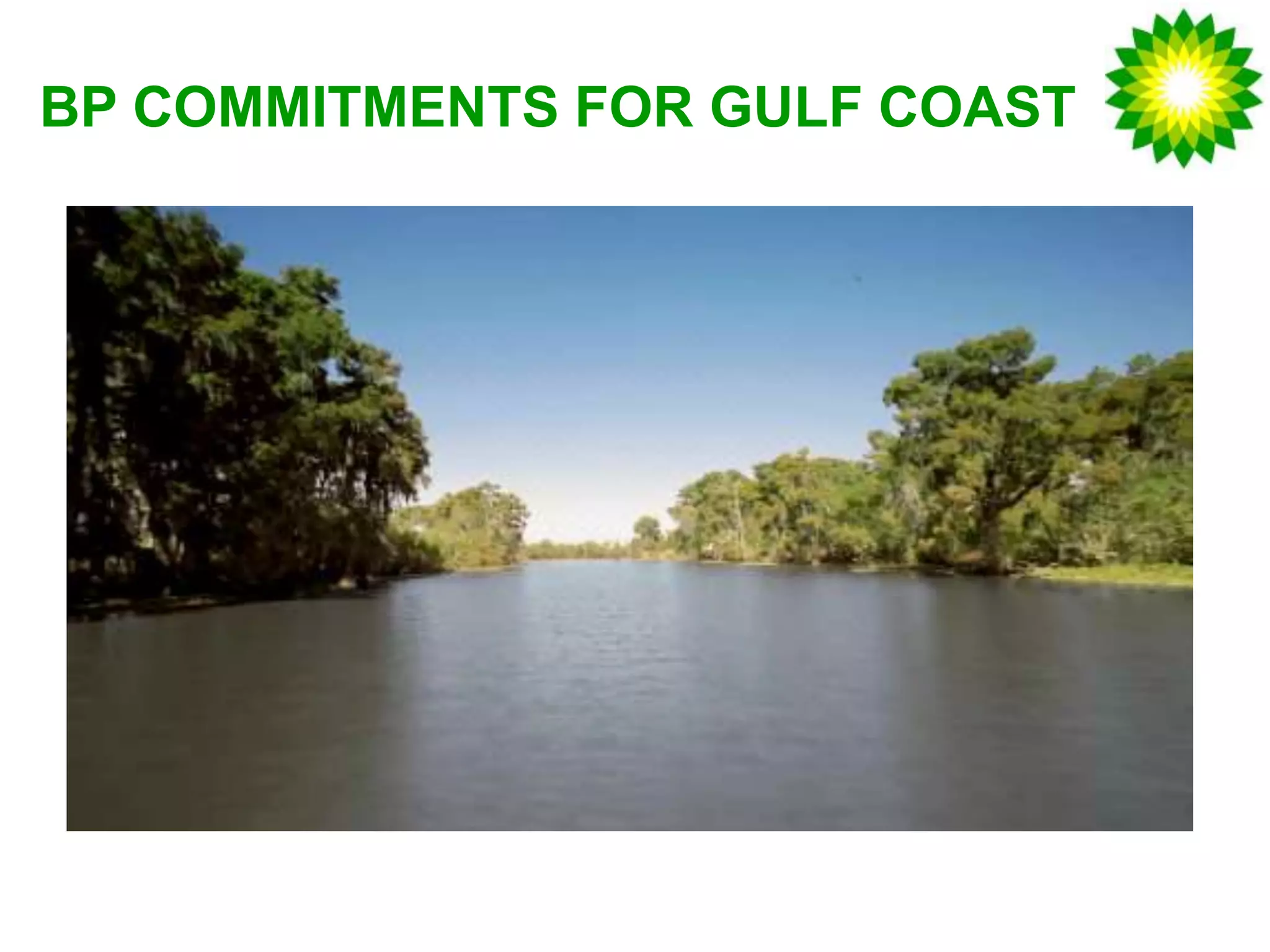 BP COMMITMENTS FOR GULF COAST
BP Gulf Coast Update Our Ongoing
Commitment
 