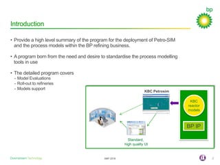 Europe User Conference: BP - implementing and supporting a multi-model ...