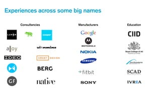 Experiences across some big names
Consultancies

Manufacturers

Education

 