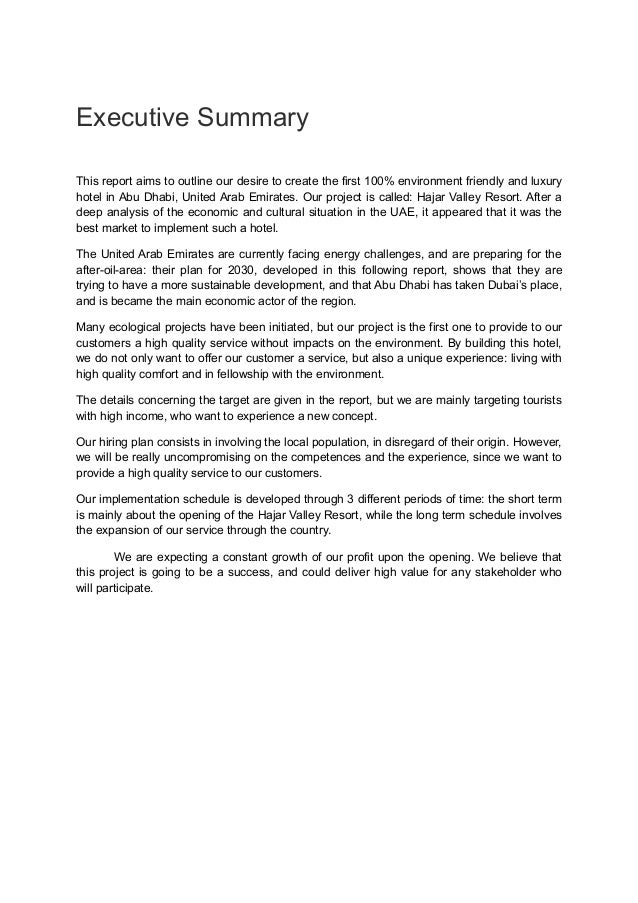 Sample hotel business plan picture