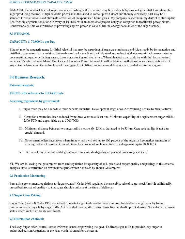 Sugar production business plan pdf picture