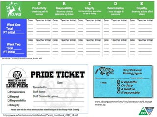 Washoe County School District, Reno NV
http://www.wfbschools.com/middleschool/Parent_Handbook_2017_18.pdf
www.pbis.org/common/cms/files/pbisresources/2_UsingR
ewards.ppt
 