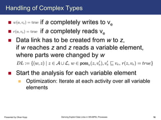 Deriving Explicit Data Links in WS-BPEL Processes