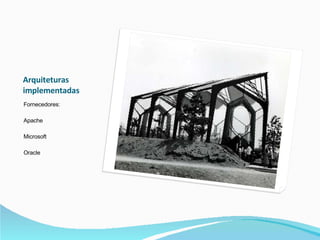 Arquiteturas implementadas Fornecedores: Apache Microsoft Oracle 