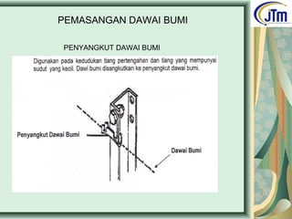 PEMASANGAN DAWAI BUMI
PENYANGKUT DAWAI BUMI
 