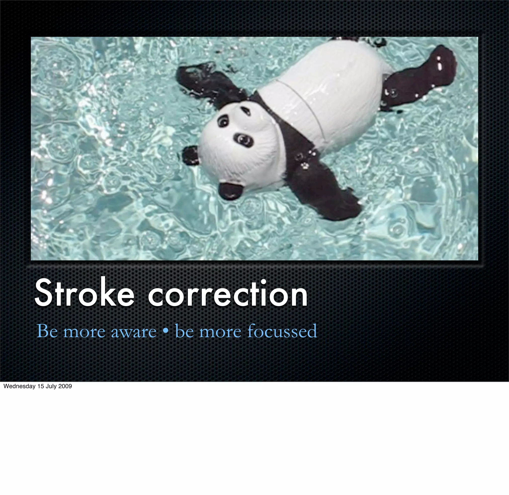 Stroke correction
          Be more aware • be more focussed

Wednesday 15 July 2009
 