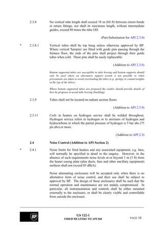Bp fired heater specifications | PDF
