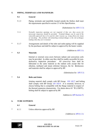 Bp fired heater specifications | PDF