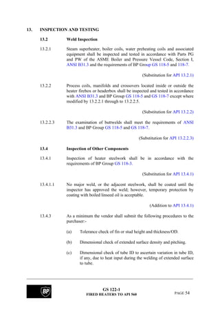 Bp fired heater specifications | PDF