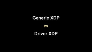 Generic XDP
vs
Driver XDP
 