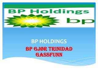 BP HOLDINGS
BP gjør Trinidad
    gassfunn
 