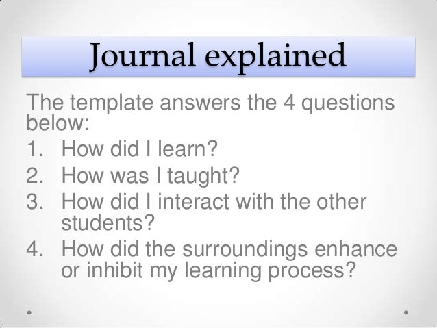 reflective journals templates