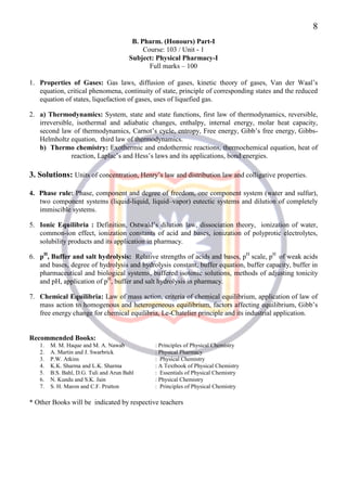 B pharm Syllabus (08_09 )RU | PDF