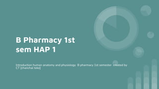 Introduction to human anatomy and physiology B Pharmacy 1st sem HAP 1 ...